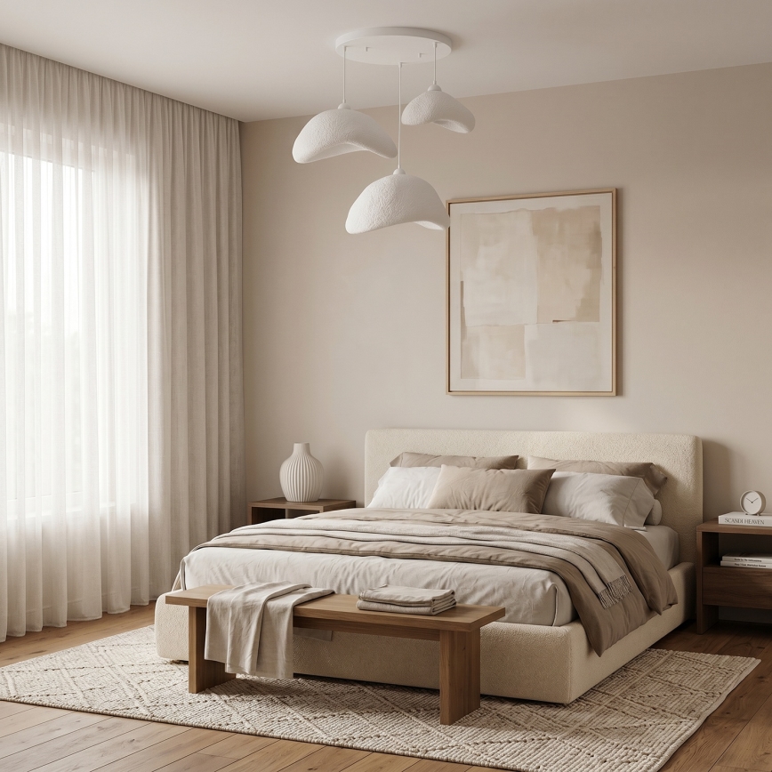 Brilagi - Pendel på kabel WABI SABI 3x E27/40W/230V Ø 82 cm, hvid