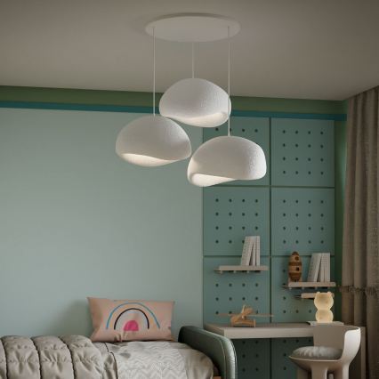 Brilagi - Pendel på kabel WABI SABI 3xE27/40W/230V Ø 60 cm hvid