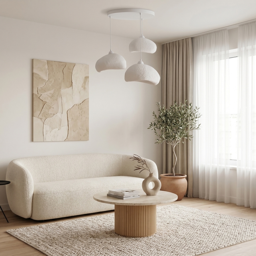 Brilagi - Pendel på kabel WABI SABI 3xE27/40W/230V Ø 60 cm hvid