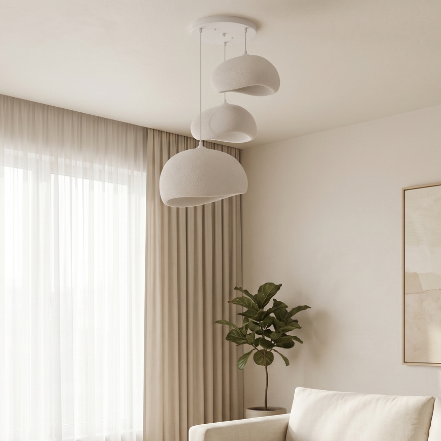 Brilagi - Pendel på kabel WABI SABI 3xE27/40W/230V Ø 76 cm hvid