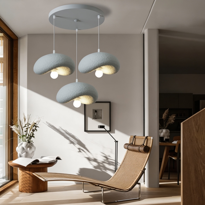 BRILAGI - Pendel på kabel WABI SABI 3xE27/60W/230V grå