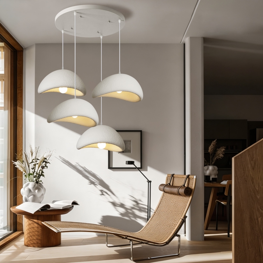 BRILAGI - Pendel på kabel WABI SABI 4xE27/60W/230V hvid