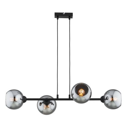 Brilagi - Pendel på ledning 4xE27/60W/230V, sort/røggrå