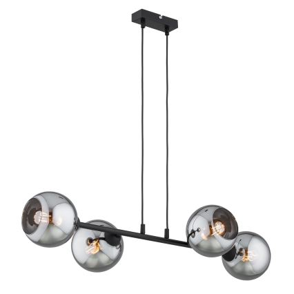Brilagi - Pendel på ledning 4xE27/60W/230V, sort/røggrå