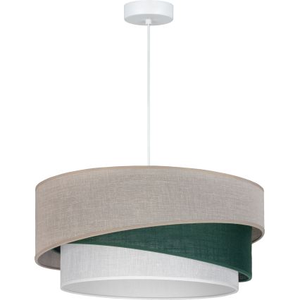 Brilagi - Pendel på ledning ARROW 1xE27/60W/230V Ø 45 cm beige/grøn/hvid