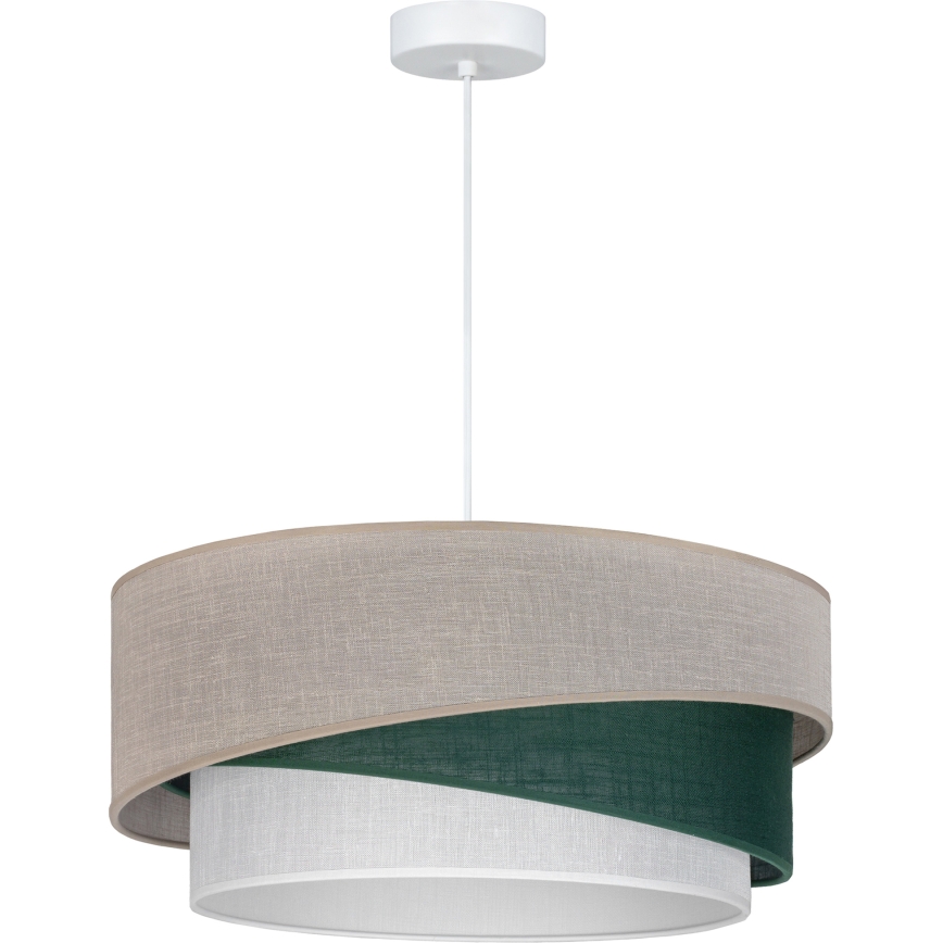 Brilagi - Pendel på ledning ARROW 1xE27/60W/230V Ø 45 cm beige/grøn/hvid