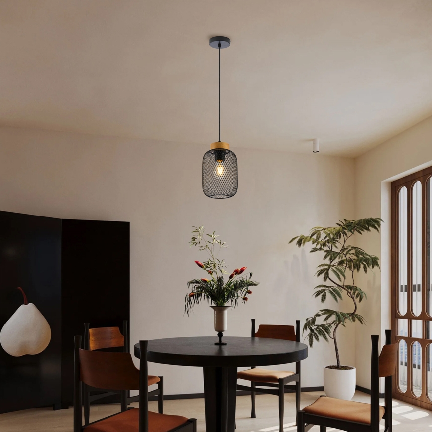 Brilagi - Pendel på ledning BASKLITE 1xE27/15W/230V gummi/sort