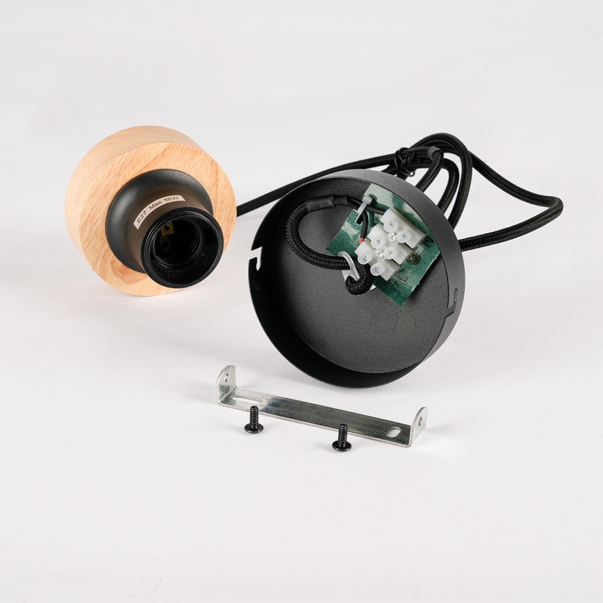 Brilagi - Pendel på ledning BASKLITE 1xE27/15W/230V gummi/sort