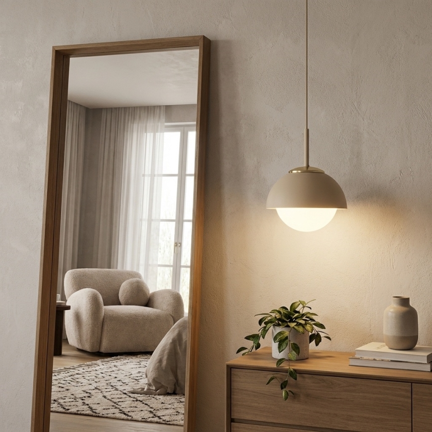 Brilagi - Pendel på ledning COSMO 1xE27/60W/230V Ø 18 cm beige/guld