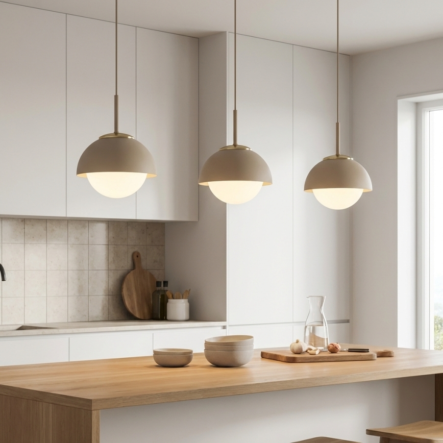 Brilagi - Pendel på ledning COSMO 1xE27/60W/230V Ø 18 cm beige/guld