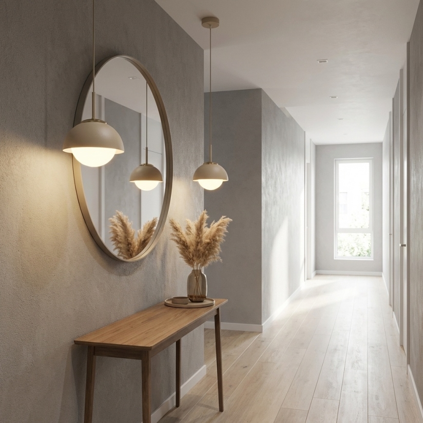 Brilagi - Pendel på ledning COSMO 1xE27/60W/230V Ø 18 cm beige/guld