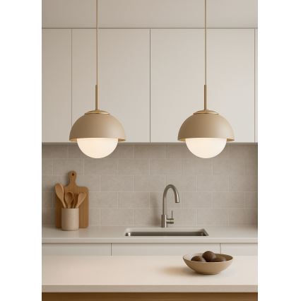 Brilagi - Pendel på ledning COSMO 1xE27/60W/230V Ø 18 cm beige/guld