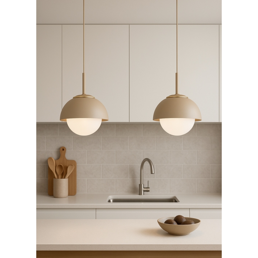 Brilagi - Pendel på ledning COSMO 1xE27/60W/230V Ø 18 cm beige/guld