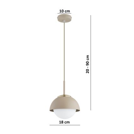 Brilagi - Pendel på ledning COSMO 1xE27/60W/230V Ø 18 cm beige/guld