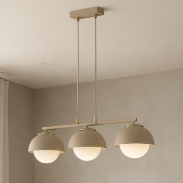 Brilagi - Pendel på ledning COSMO 3xE27/60W/230V beige/guld
