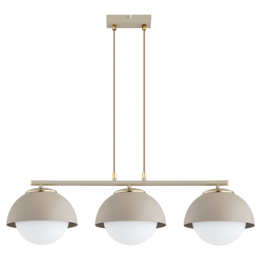 Brilagi - Pendel på ledning COSMO 3xE27/60W/230V beige/guld