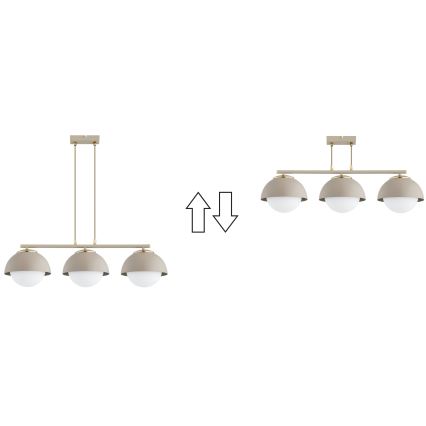 Brilagi - Pendel på ledning COSMO 3xE27/60W/230V beige/guld