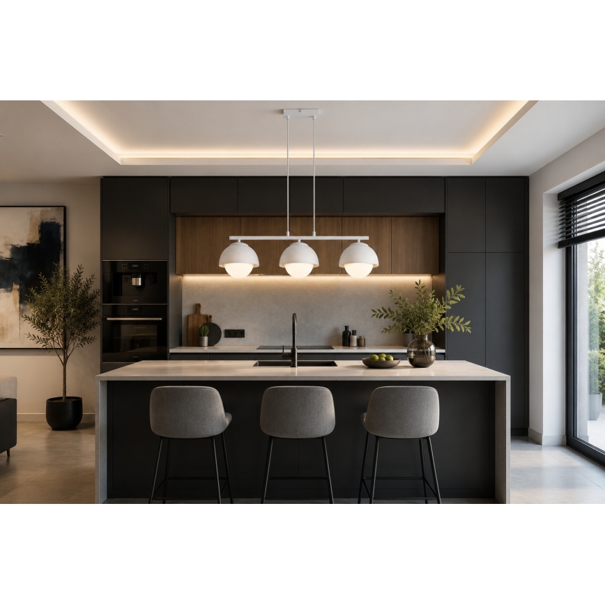 BRILAGI - Pendel på ledning COSMO 3xE27/60W/230V hvid