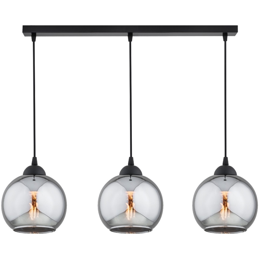 Brilagi - Pendel på ledning DIOR 3xE27/60W/230V sort/røggrå