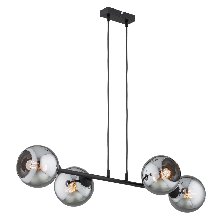 Brilagi - Pendel på ledning DIOR 4xE27/60W/230V, sort/røggrå