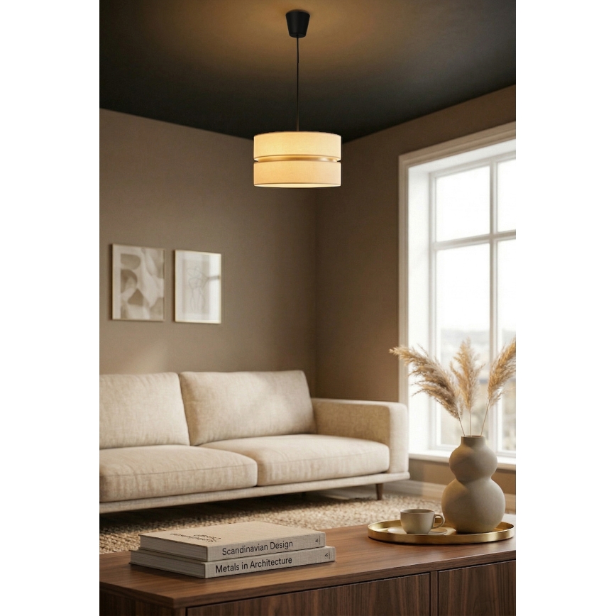 Brilagi - Pendel på ledning DUO-DUO 1xE27/60W/230V Ø 40 cm creme/guld