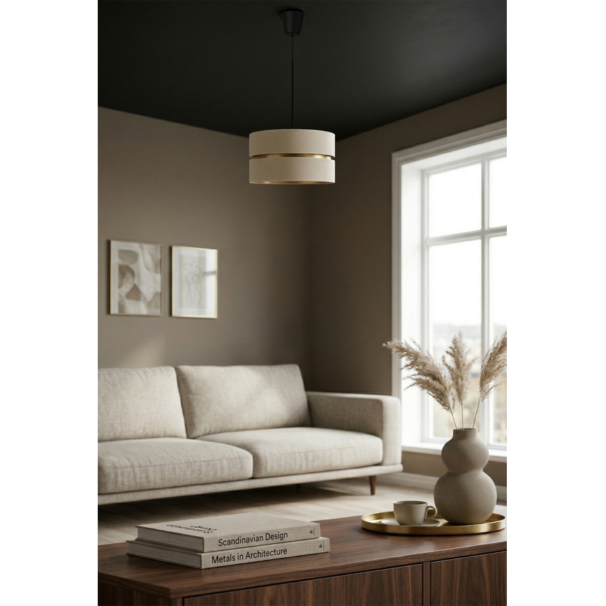 Brilagi - Pendel på ledning DUO-DUO 1xE27/60W/230V Ø 40 cm creme/guld