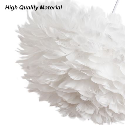 Brilagi - Pendel på ledning FEATHER 3xE27/40W/230V Ø 40 cm hvid