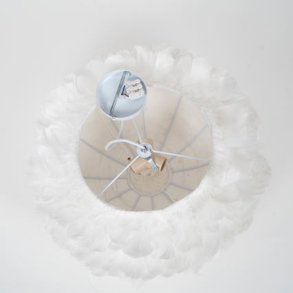 Brilagi - Pendel på ledning FEATHER 3xE27/40W/230V Ø 40 cm hvid