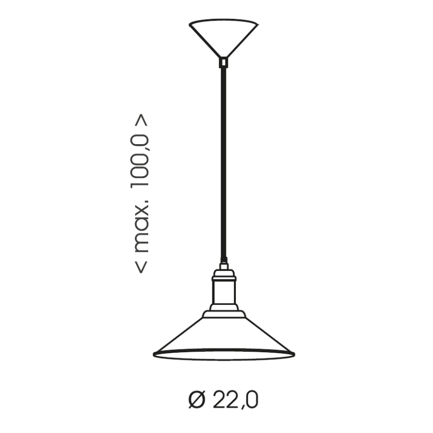 Brilagi - Pendel på ledning FORGE 1xE27/60W/230V Ø 22 cm brun