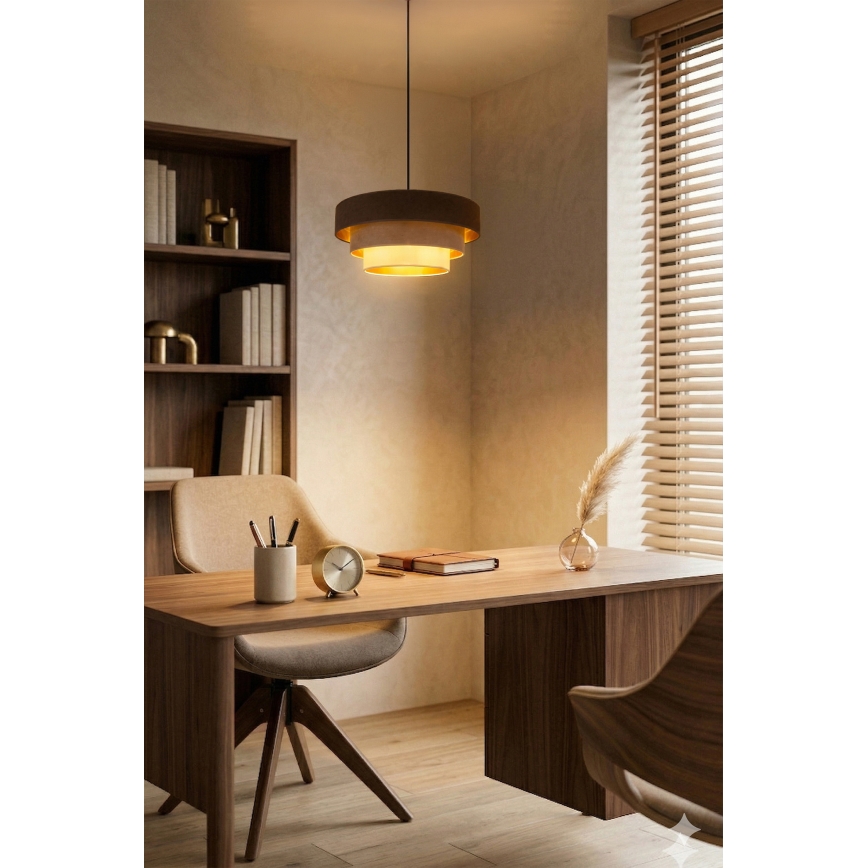 Brilagi - Pendel på ledning LUNETA 1xE27/60W/230V Ø 40 cm brun/beige/creme