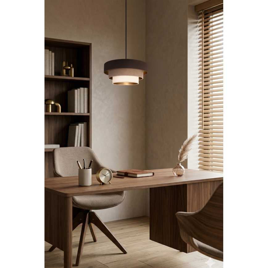 Brilagi - Pendel på ledning LUNETA 1xE27/60W/230V Ø 40 cm brun/beige/creme