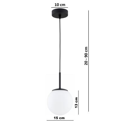 Brilagi - Pendel på ledning MILO 1xE27/60W/230V sort