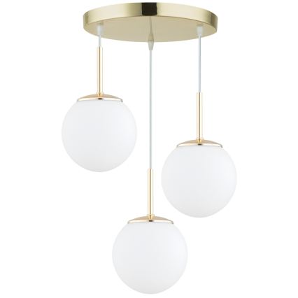 Brilagi - Pendel på ledning MILO 3xE27/60W/230V guld