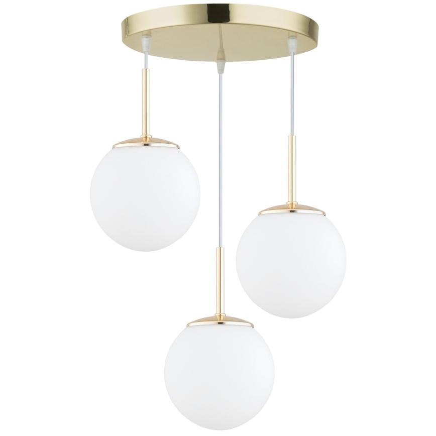 Brilagi - Pendel på ledning MILO 3xE27/60W/230V guld