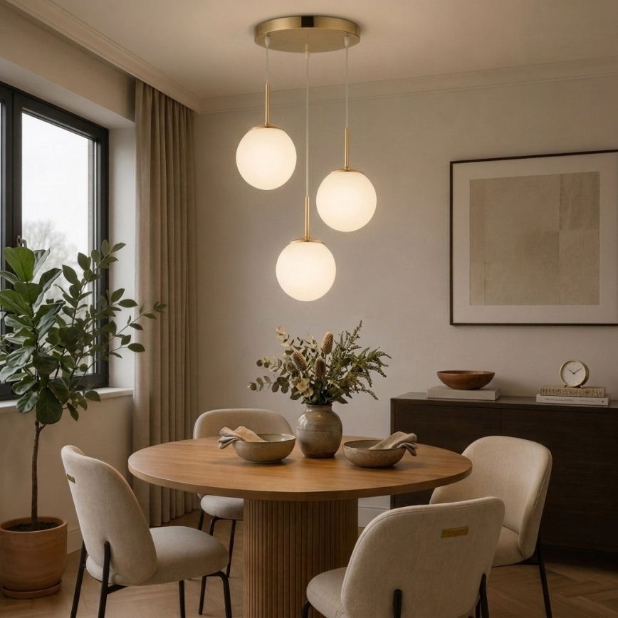 Brilagi - Pendel på ledning MILO 3xE27/60W/230V guld