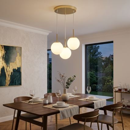Brilagi - Pendel på ledning MILO 3xE27/60W/230V guld