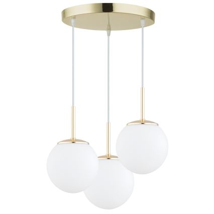 Brilagi - Pendel på ledning MILO 3xE27/60W/230V guld