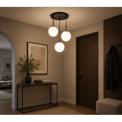 Brilagi - Pendel på ledning MILO 3xE27/60W/230V sort