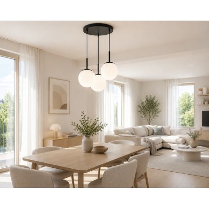 Brilagi - Pendel på ledning MILO 3xE27/60W/230V sort