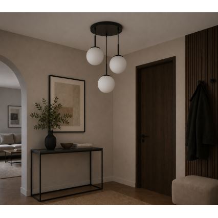 Brilagi - Pendel på ledning MILO 3xE27/60W/230V sort