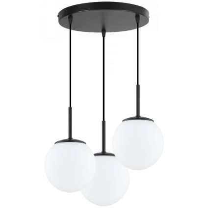 Brilagi - Pendel på ledning MILO 3xE27/60W/230V sort