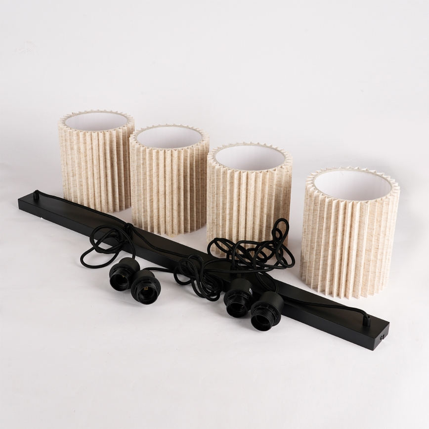 Brilagi - Pendel på ledning NORDIC WAVE 4xE27/15W/230V hør/sort