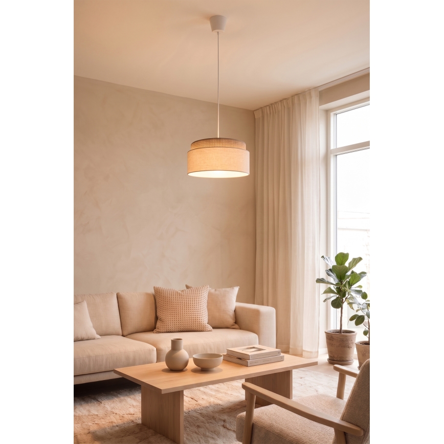 Brilagi - Pendel på ledning PADOVA 1xE27/60W/230V Ø 40 cm beige