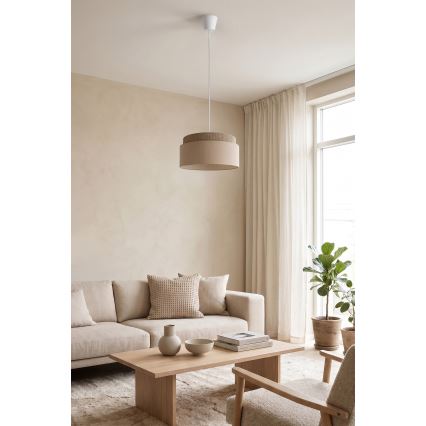 Brilagi - Pendel på ledning PADOVA 1xE27/60W/230V Ø 40 cm beige