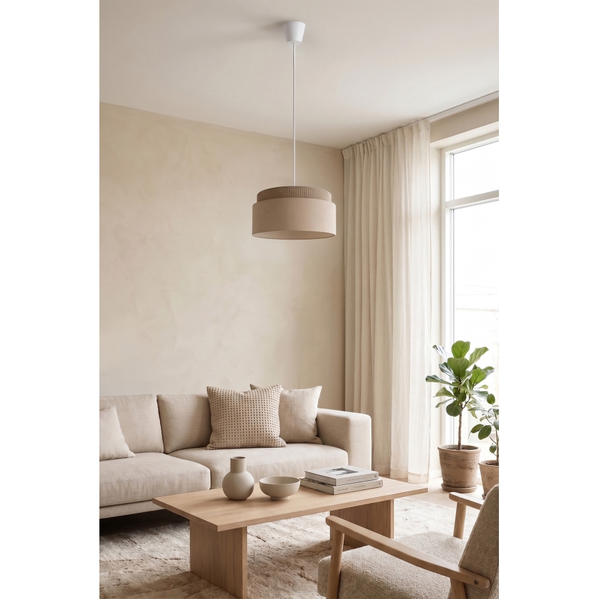 Brilagi - Pendel på ledning PADOVA 1xE27/60W/230V Ø 40 cm beige