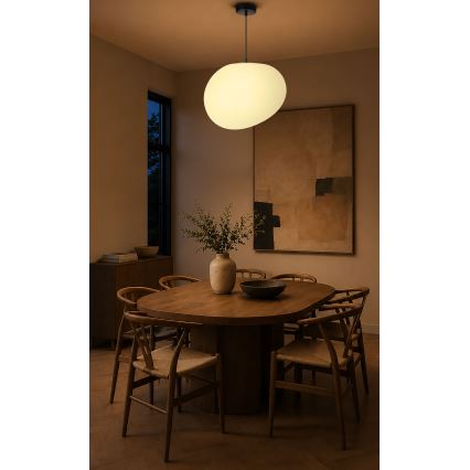 BRILAGI - Pendel på ledning PEBBLES 1xE27/40W/230V Ø 40 cm sort