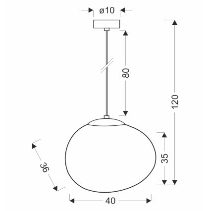 BRILAGI - Pendel på ledning PEBBLES 1xE27/40W/230V Ø 40 cm sort