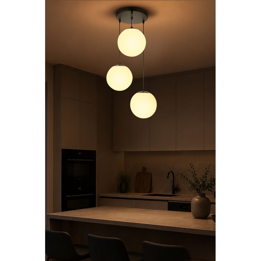 BRILAGI - Pendel på ledning POLOS 3xE27/40W/230V Ø 42 cm sort