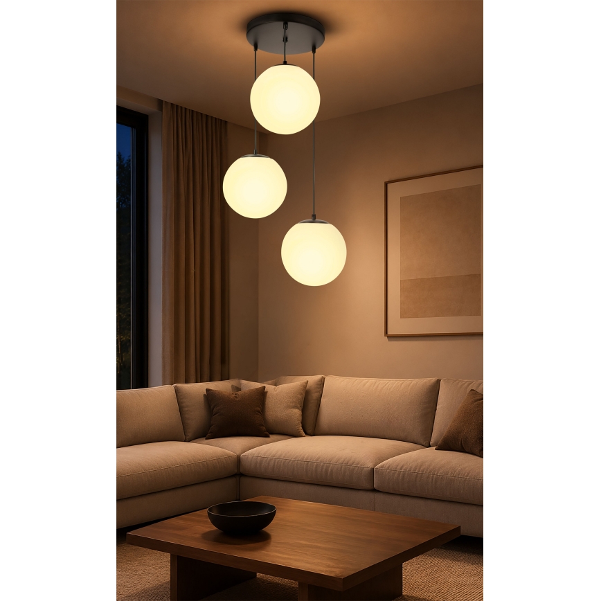 BRILAGI - Pendel på ledning POLOS 3xE27/40W/230V Ø 42 cm sort