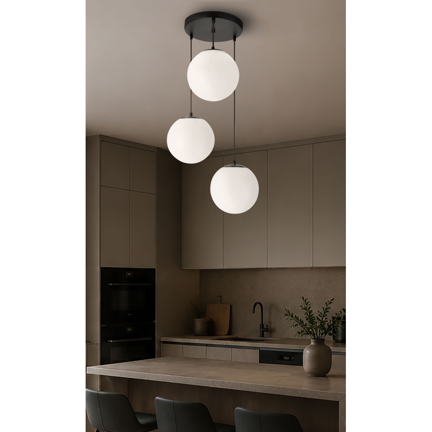 BRILAGI - Pendel på ledning POLOS 3xE27/40W/230V Ø 42 cm sort